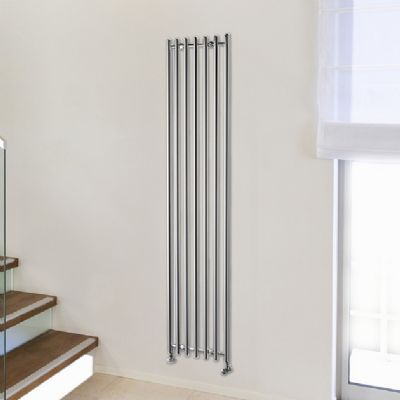 ULTRAHEAT TROJAN CHROME H1300mm x W390mm CURVED CONTEMPORARY VERTICAL 'D' PROFILE RADIATOR, TR4T13C ULTRAHEAT TROJAN CHROME H1300mm x W390mm CURVED CONTEMPORARY VERTICAL 'D' PROFILE RADIATOR, TR4T13C